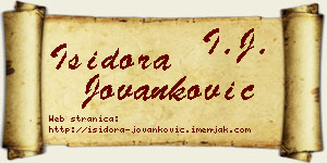 Isidora Jovanković vizit kartica